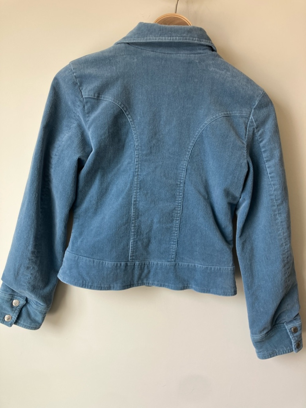 ROOMMATES California Vintage Light Blue Corduroy Zip-Front Fitted Jacket Size M - Picture 7 of 12